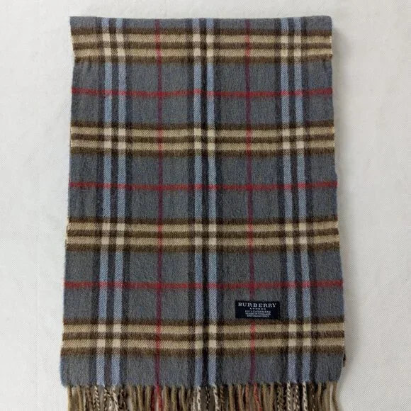 Burberry Cashmere Check Scarf Blue | Unisex | Premium Feel | Limited Time - Picture 6 of 6